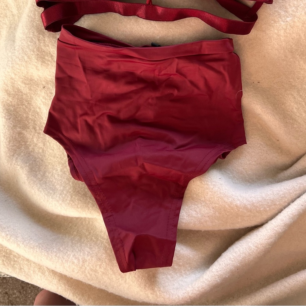 LunaLae polewear dance wear. High leg bottom wine US2 AU6 NWT